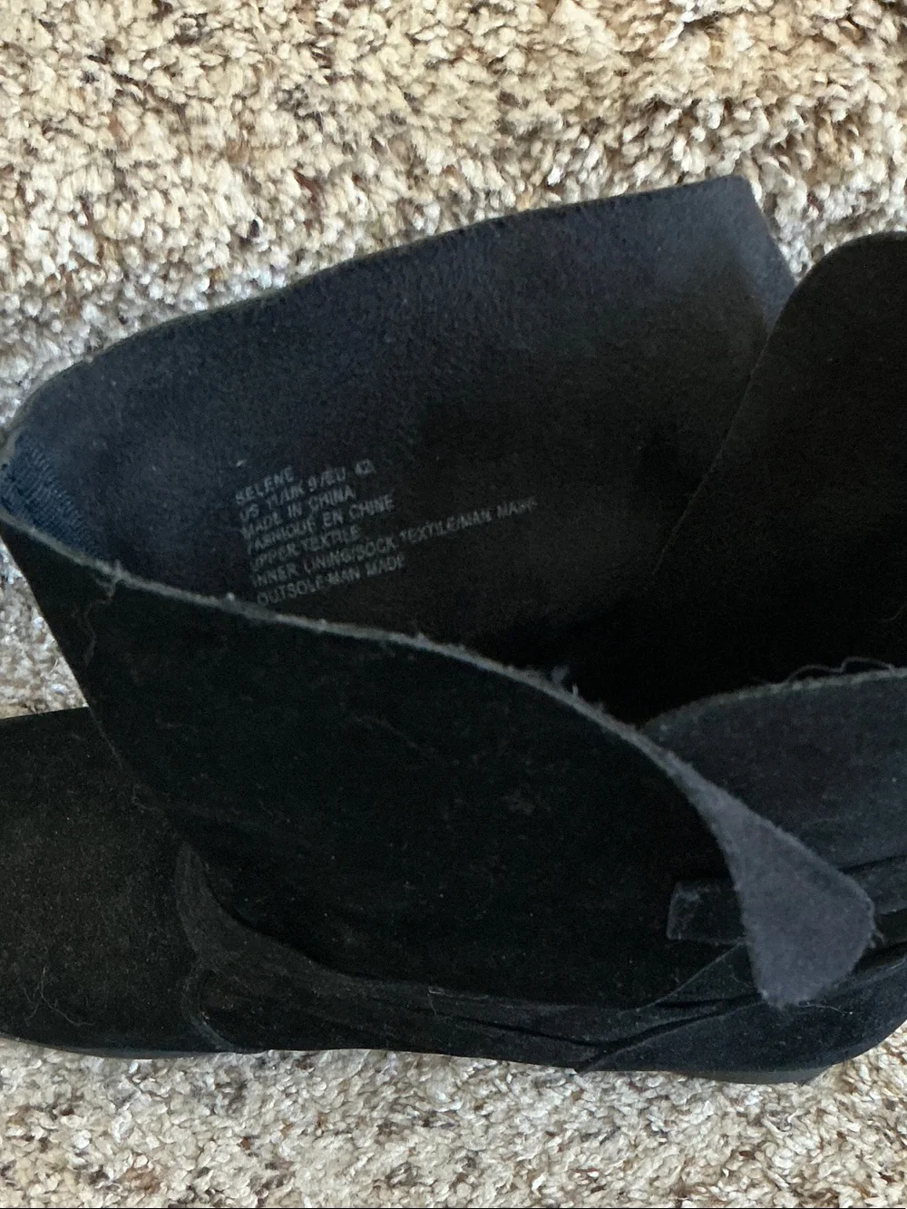 JustFab Selene Black Suede Moto Ankle Boots - Women's Size 11
